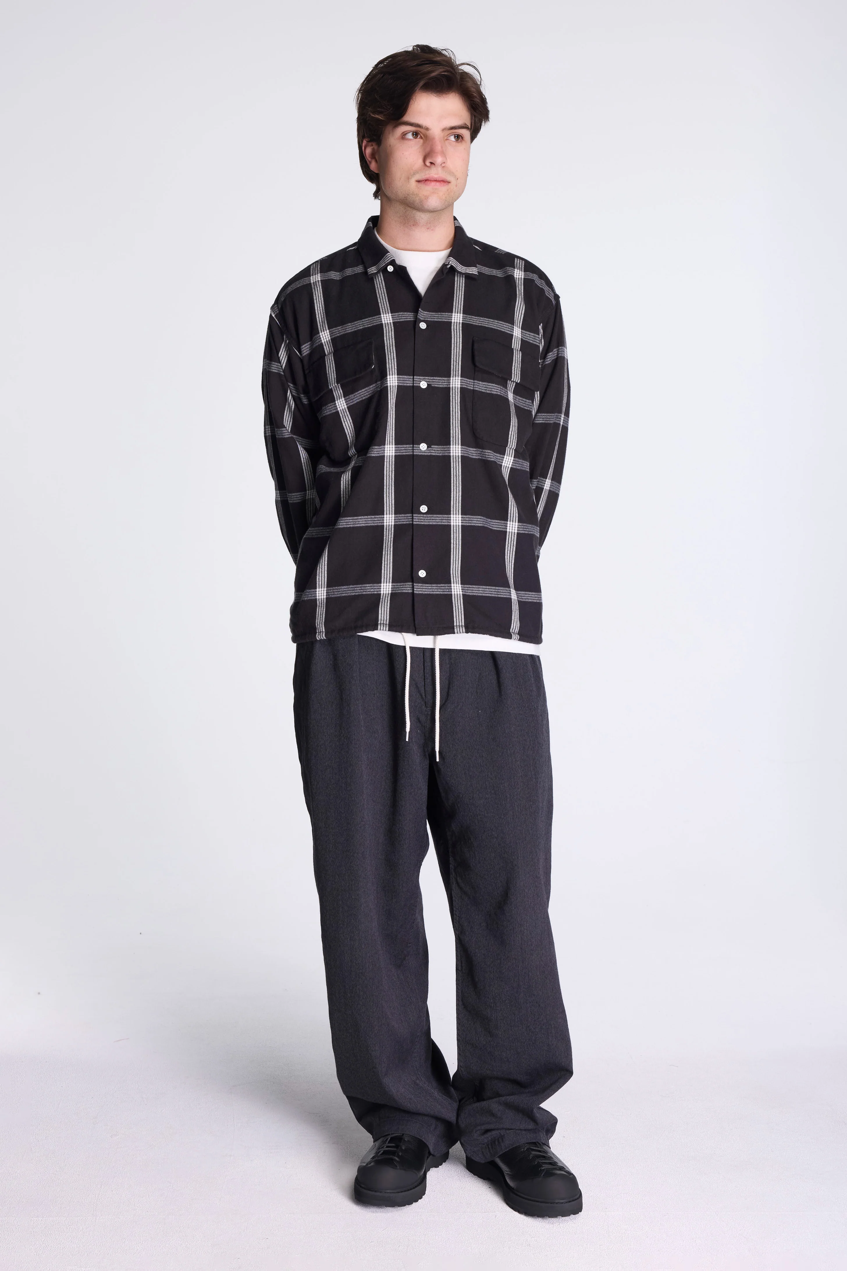 Flannel Palaka Check Shirt Black - Image 5