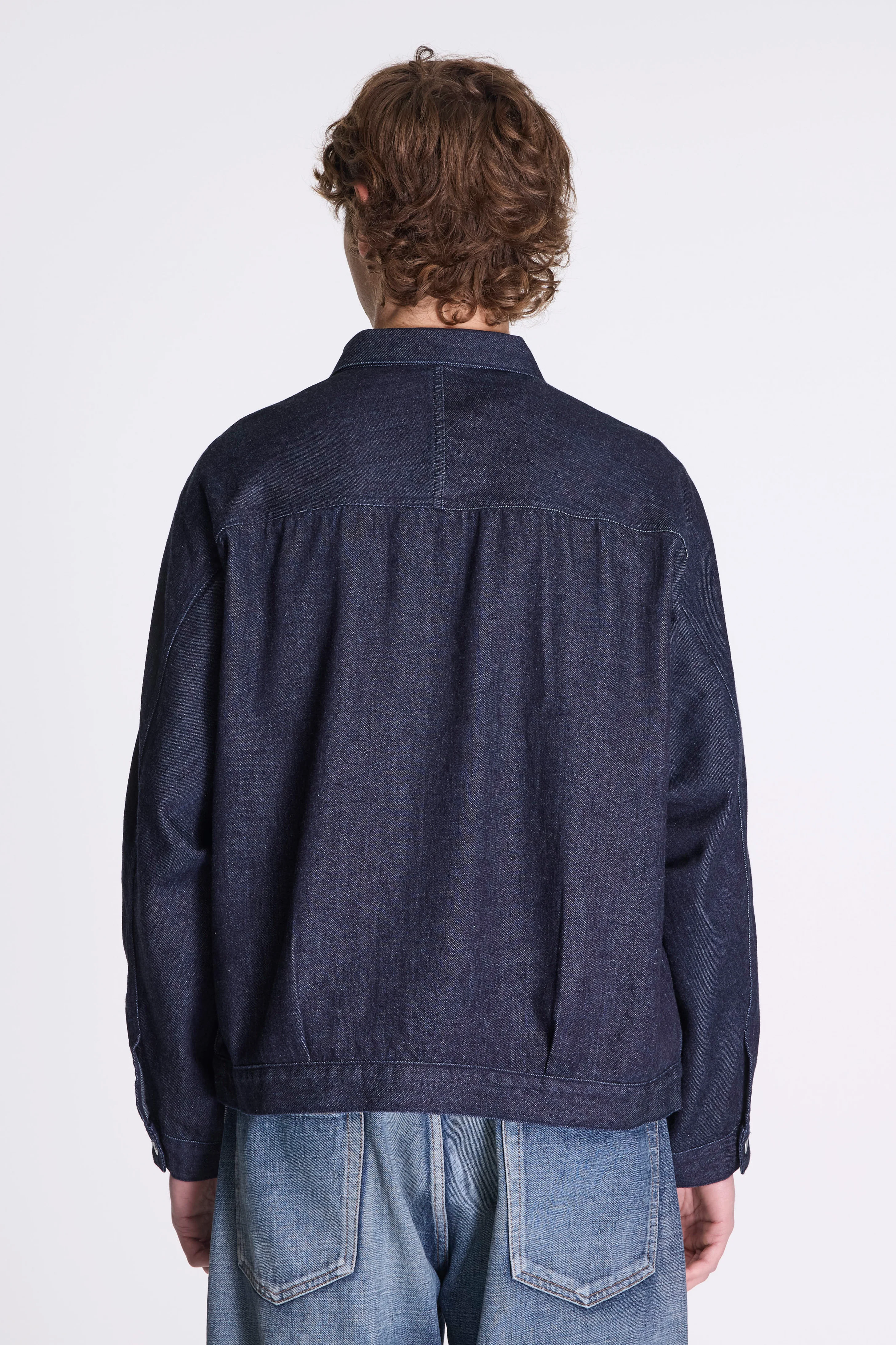 Short Denim Jacket Indigo - Image 4