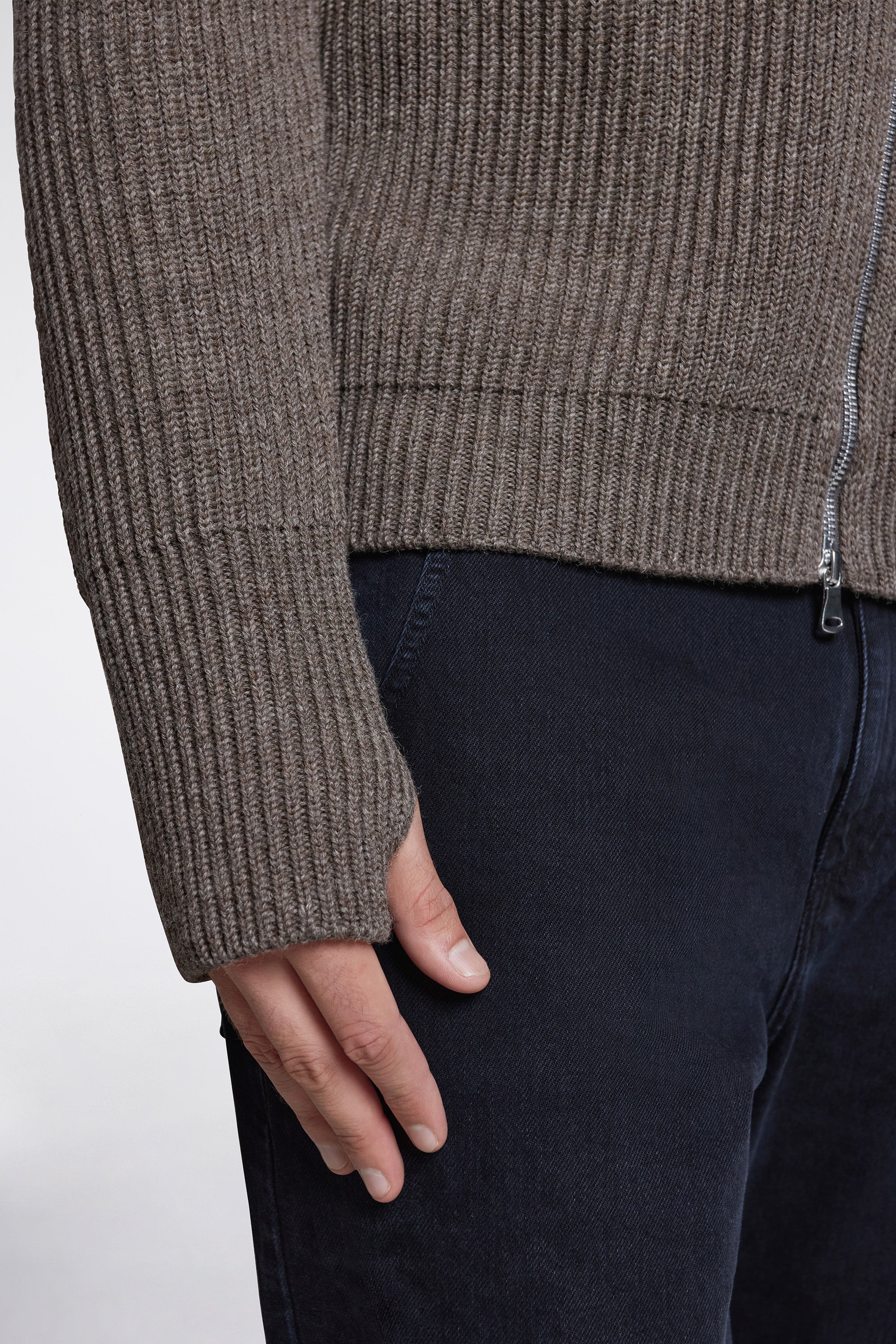 Navy Full-Zip Natural Taupe - Image 4