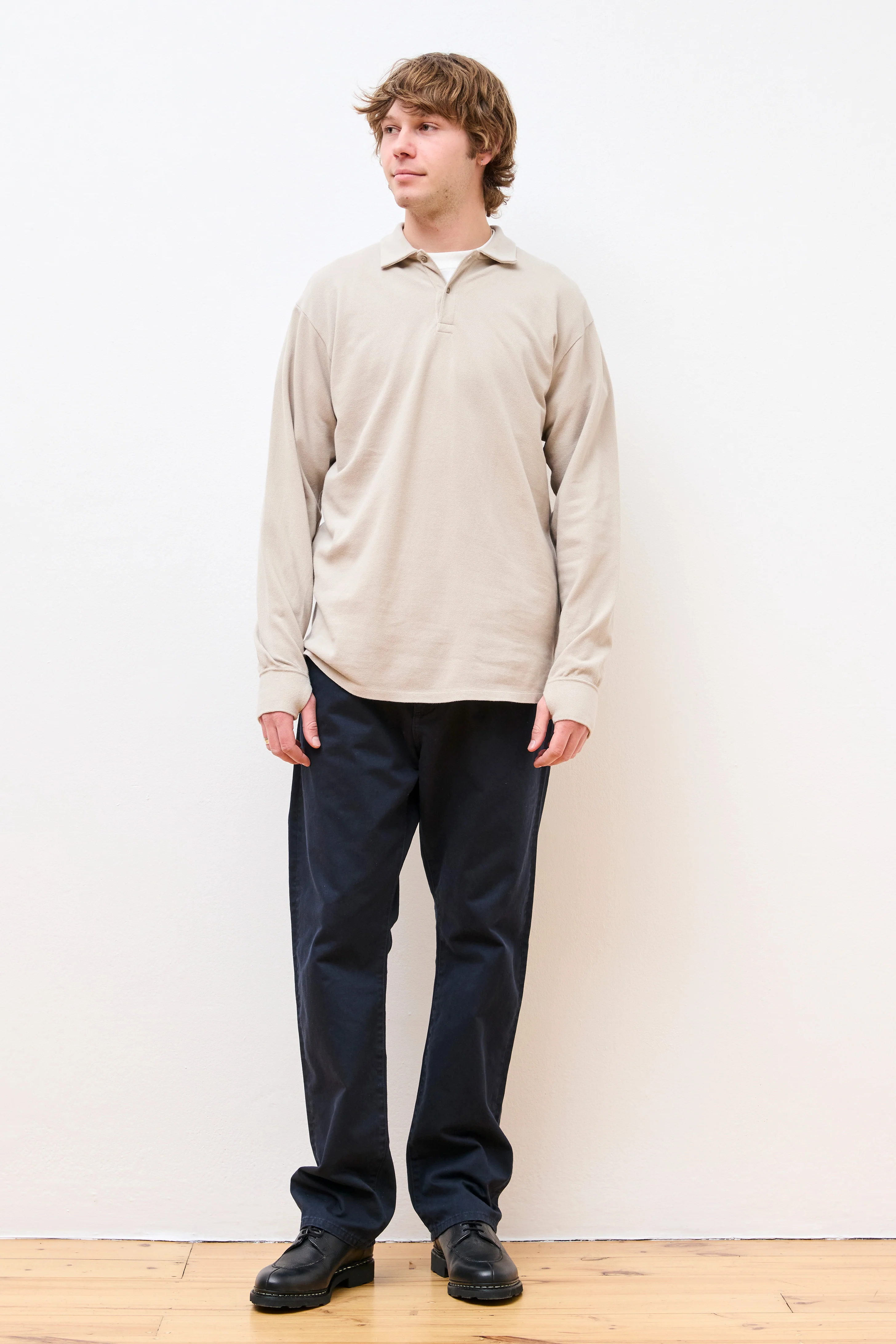 Officer L/S Polo Shirt
Cotton Pique Overdyed Ivory