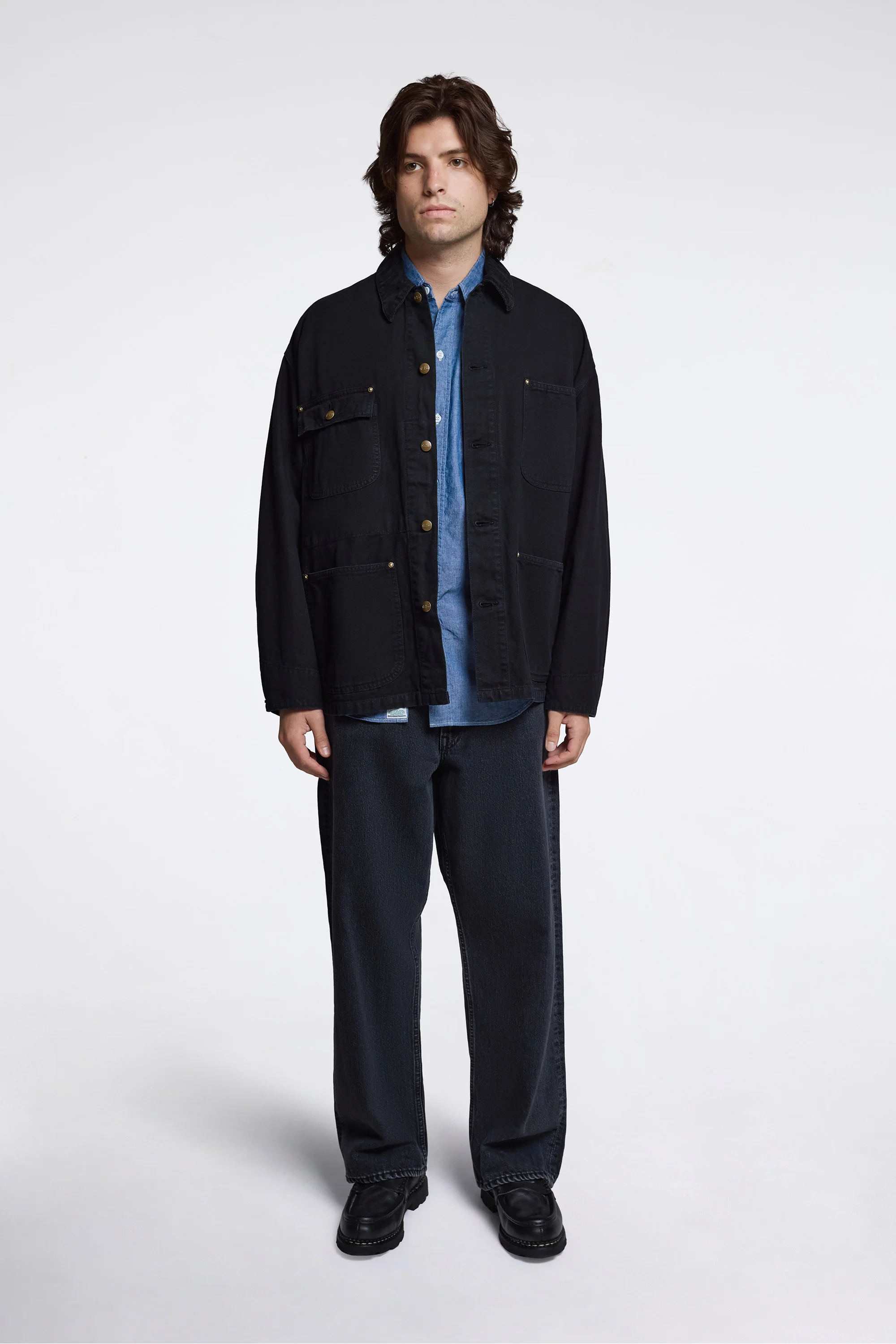 Super Dad's Denim Pants Black Denim Stone