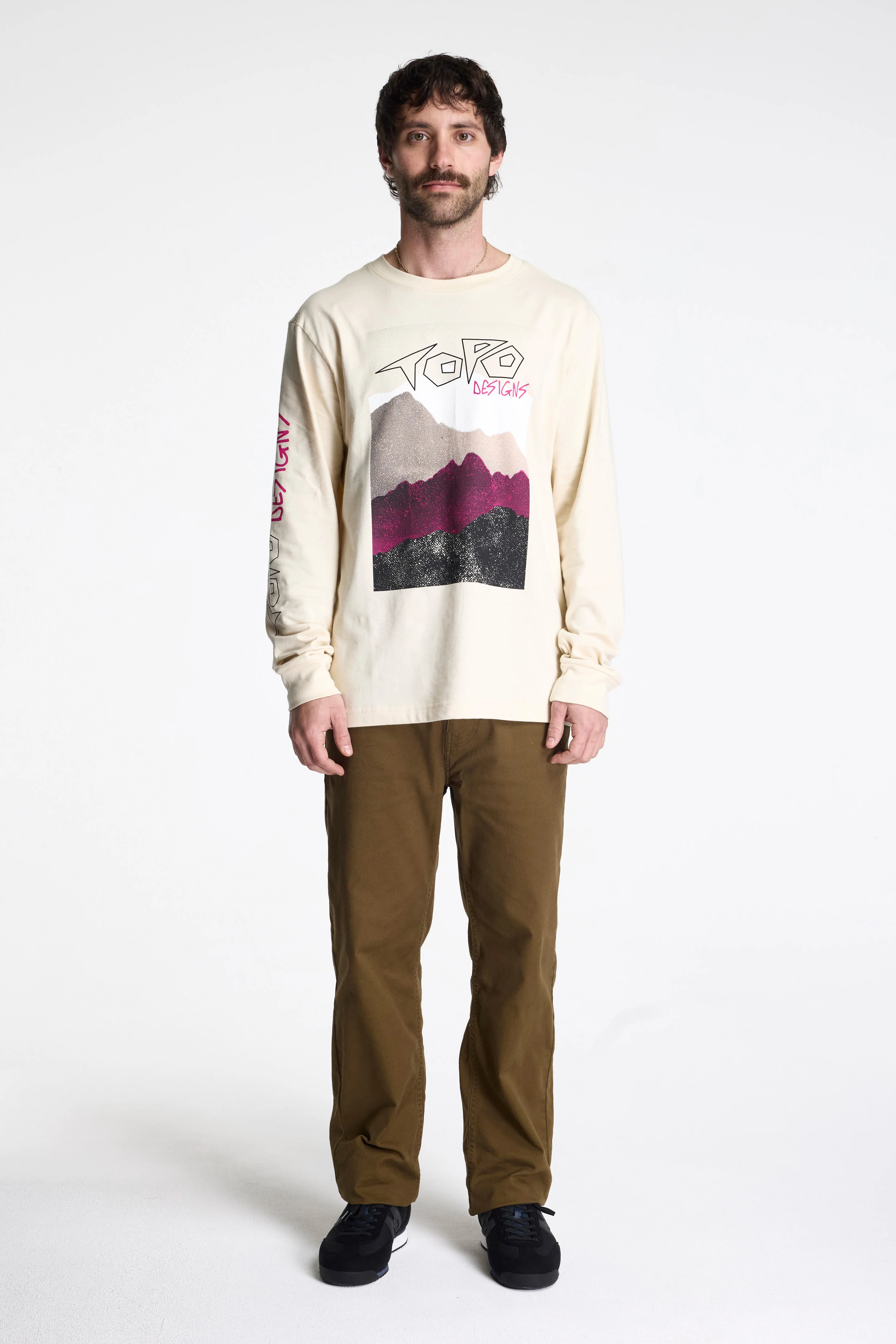 Outlook Tee L/S Mens Bone White - Image 5