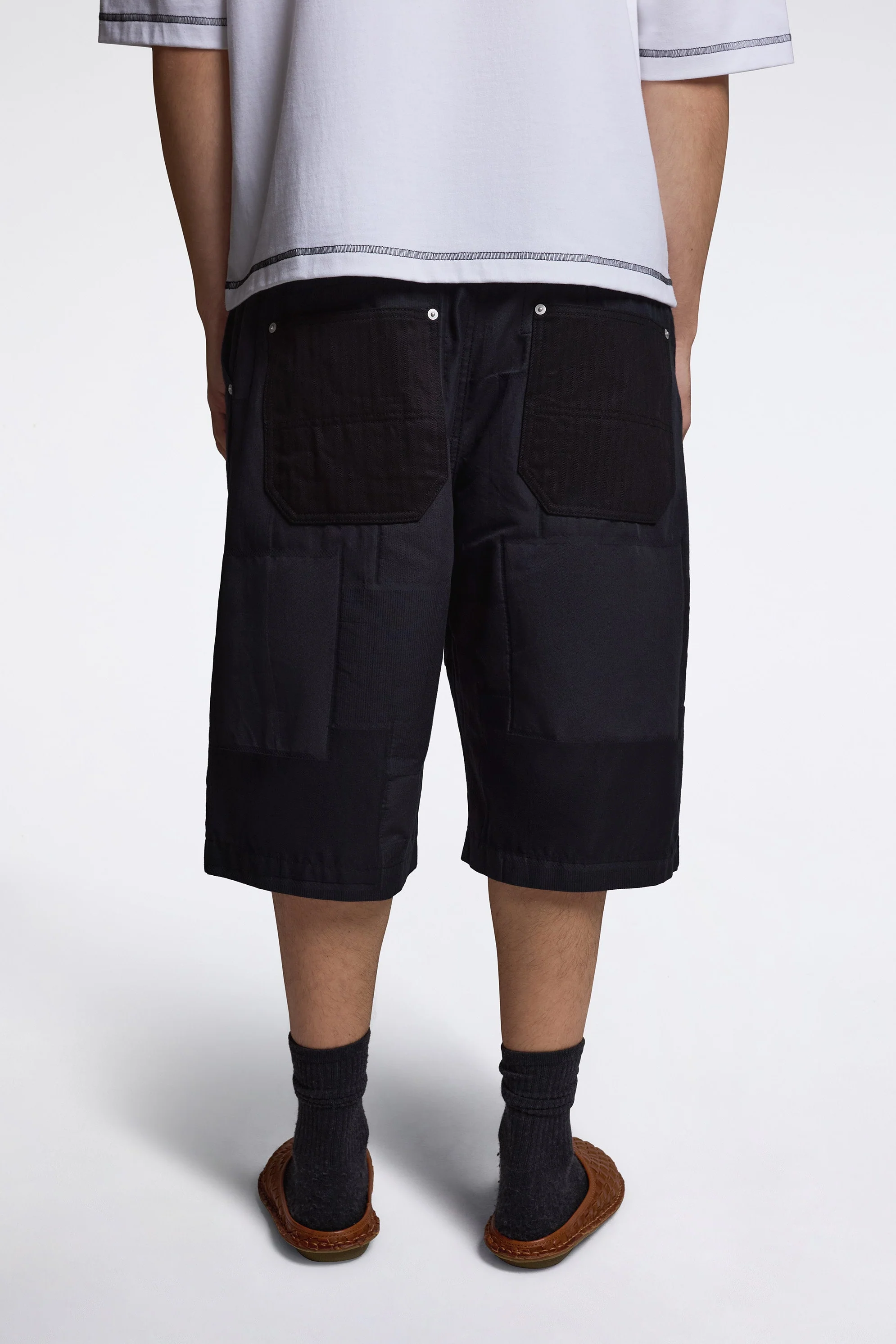 Patchwork Shorts Navy - Image 2