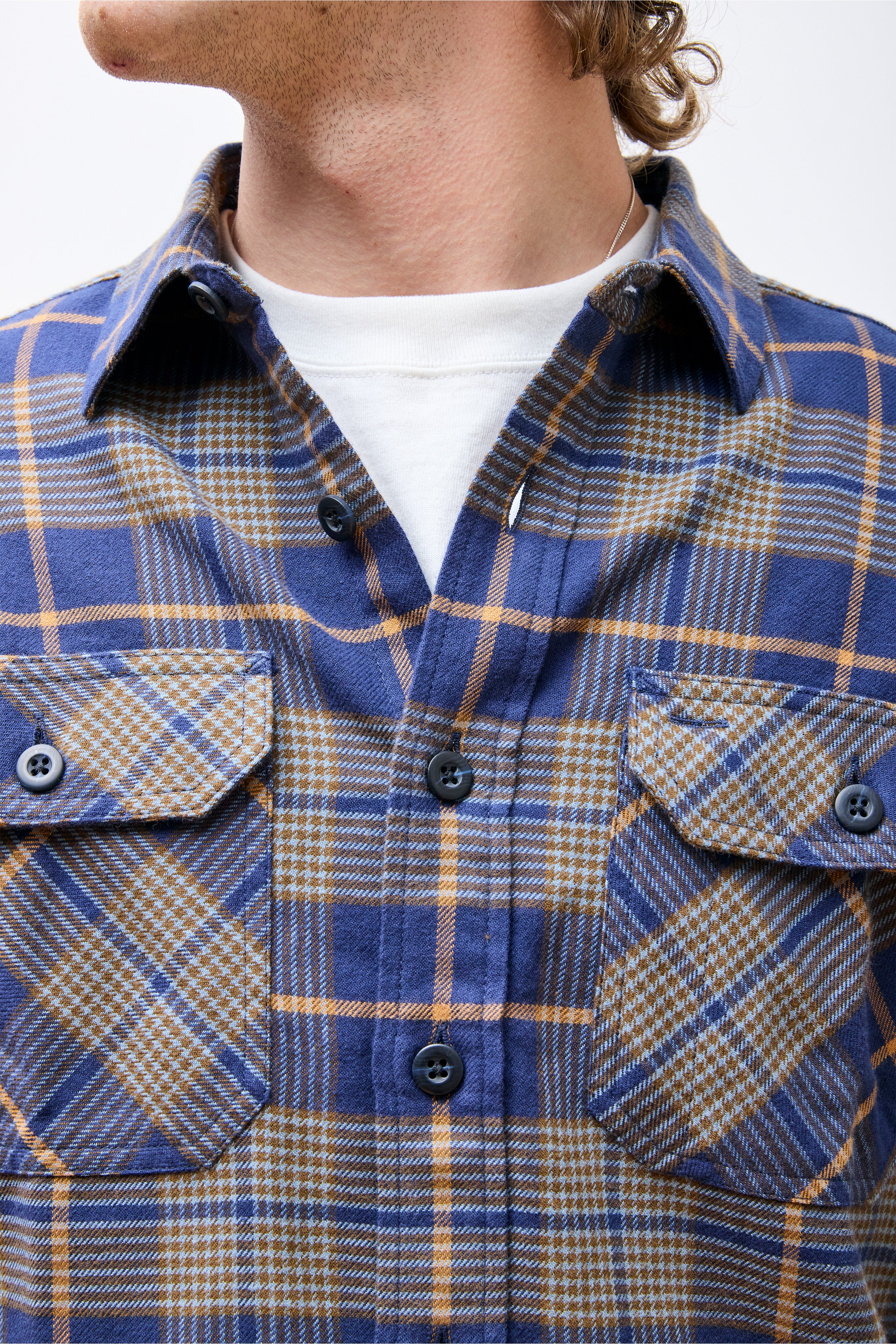 Burnside Shirt Navy/Khaki Plaid - Image 2