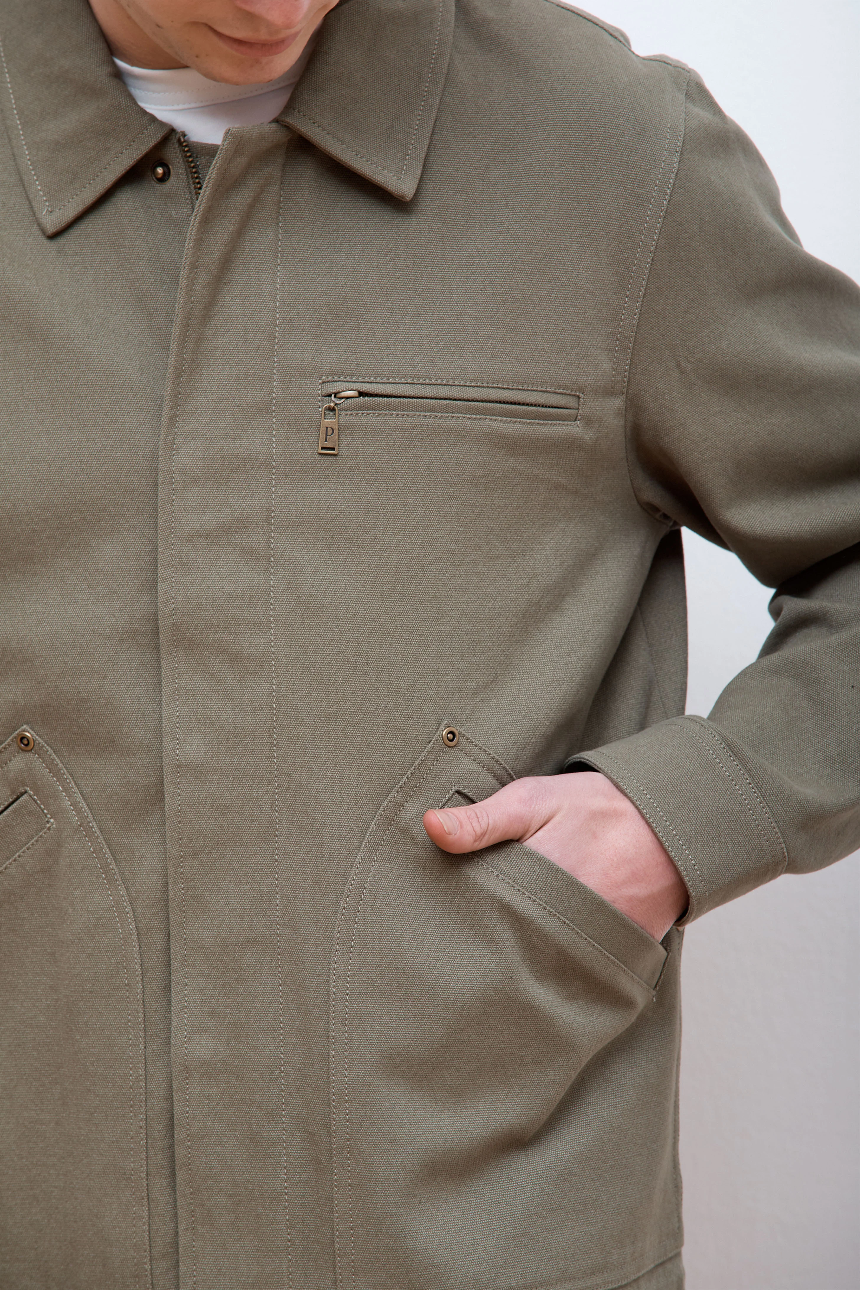 Stanwood-Canvas Jacket Lichen Green - Image 3