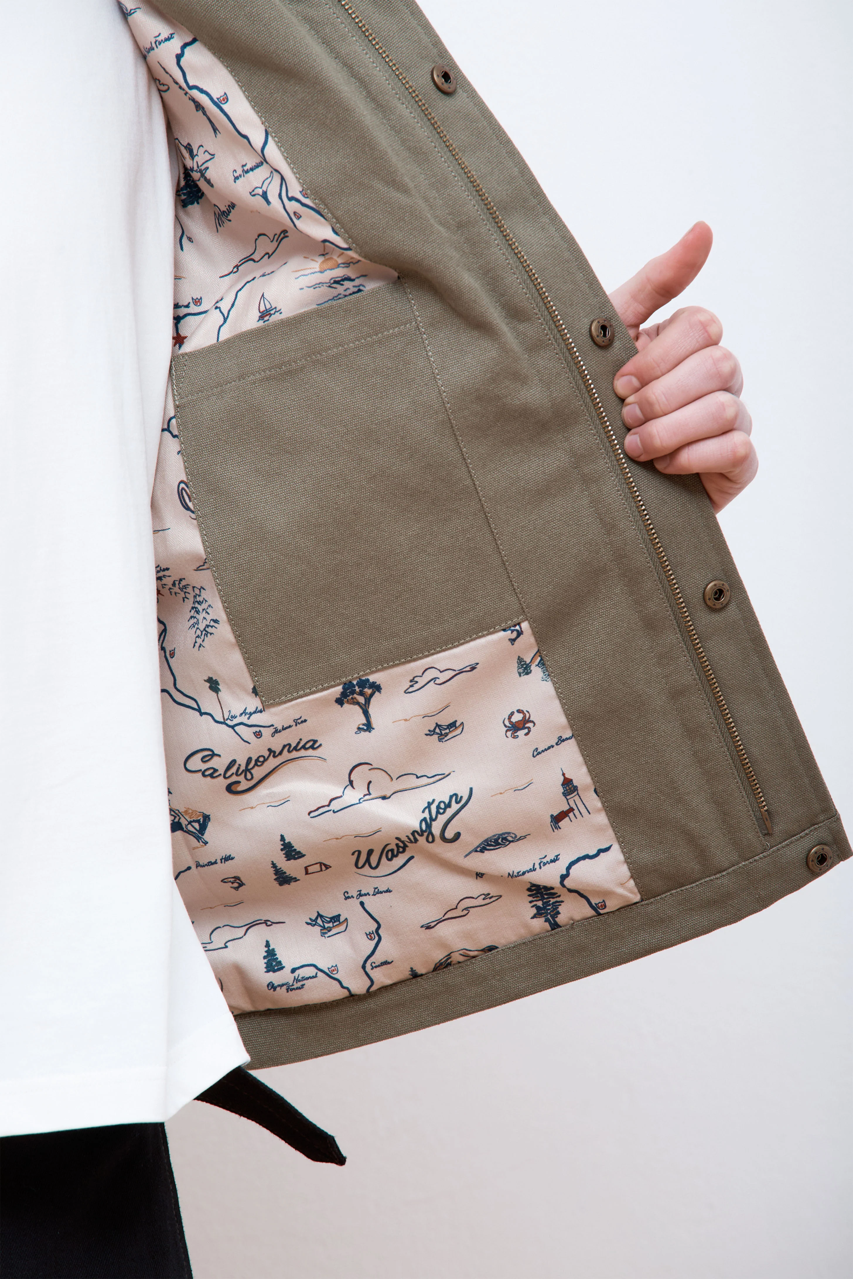 Stanwood-Canvas Jacket Lichen Green - Image 6
