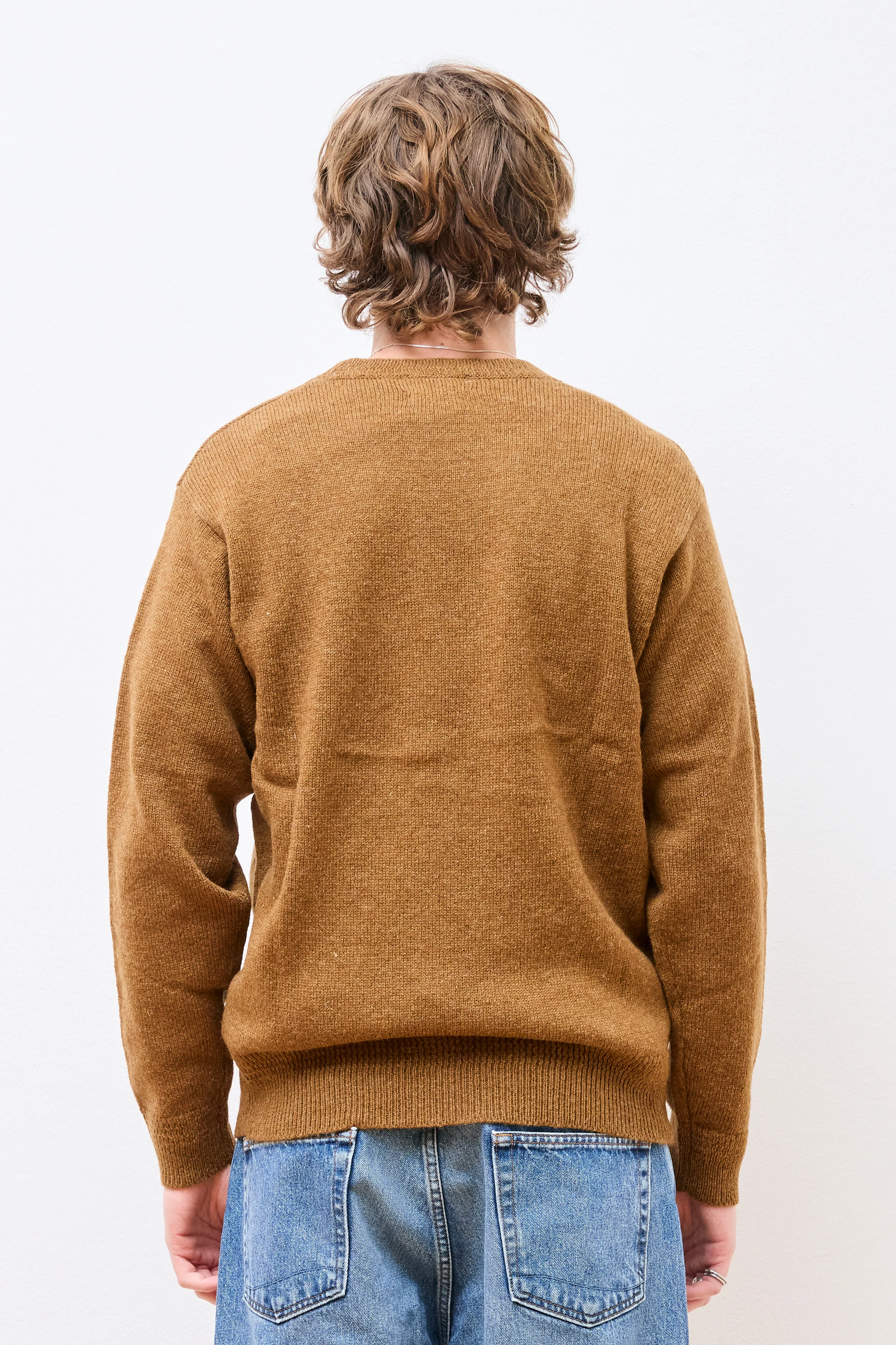 Shetland Wool Crew Carmel Heather - Image 4