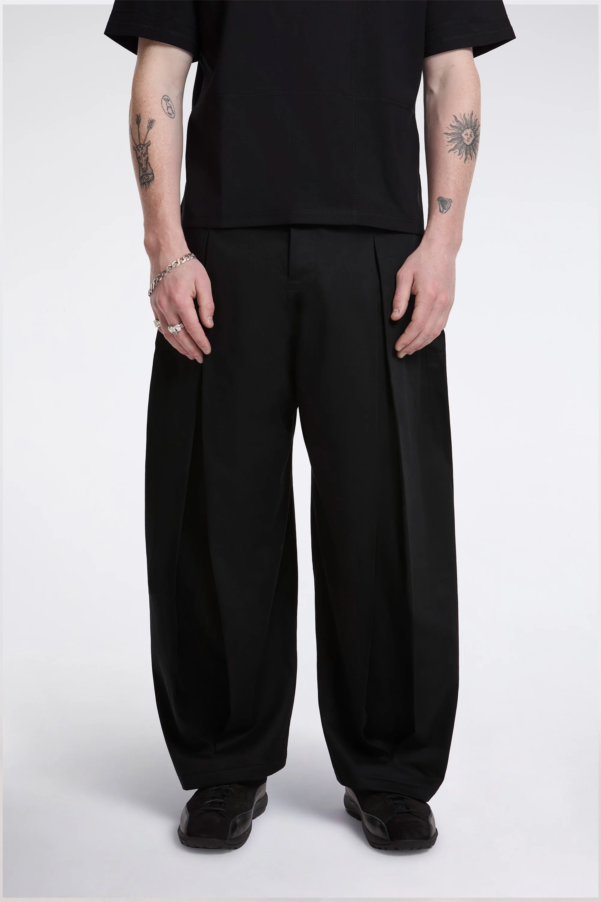 Box Pleat Trouser Black