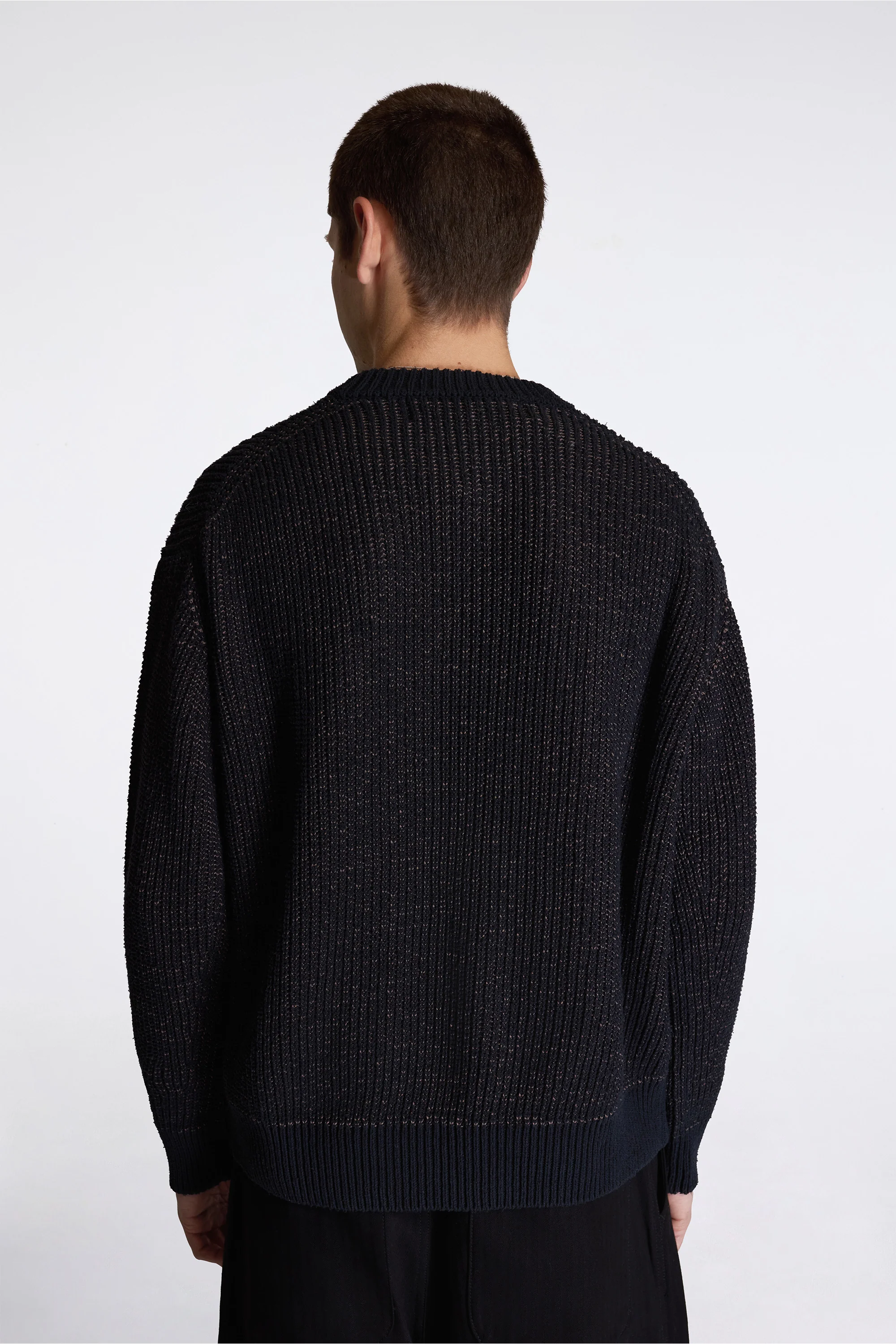Silk Ribbed Crew Black - Image 2