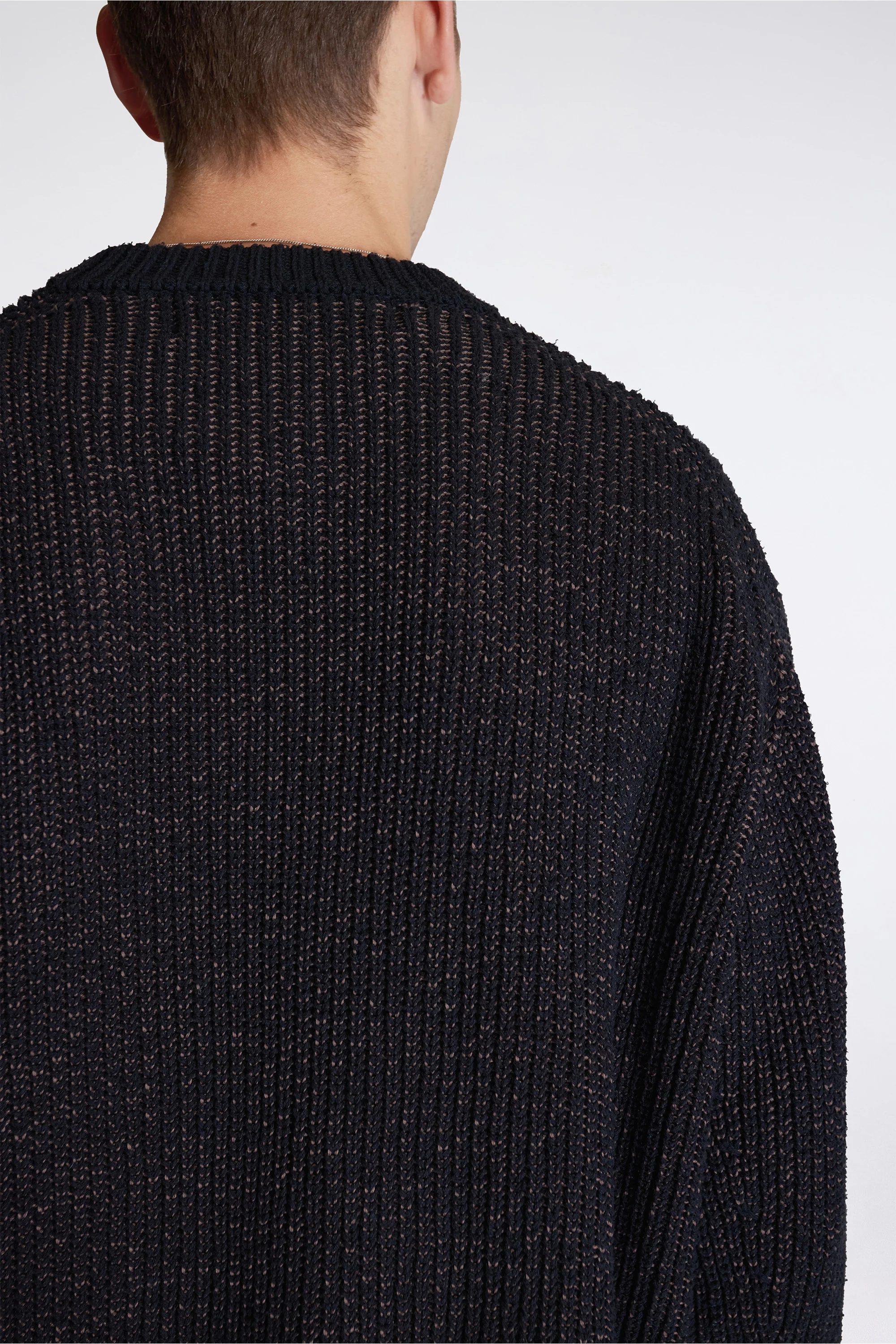 Silk Ribbed Crew Black - Image 6
