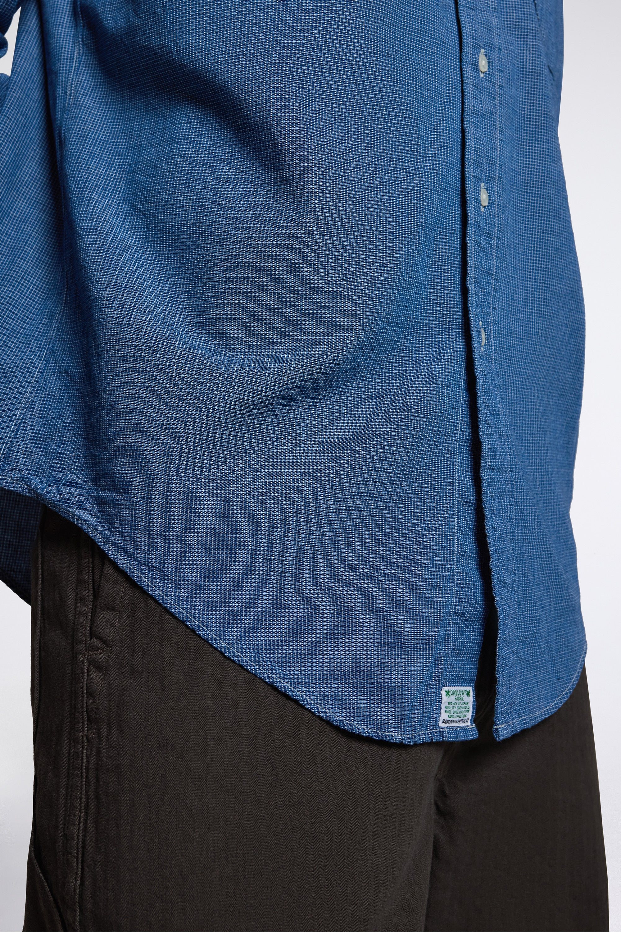 Small Check Indigo Chambray Standard BD Shirt - Image 4