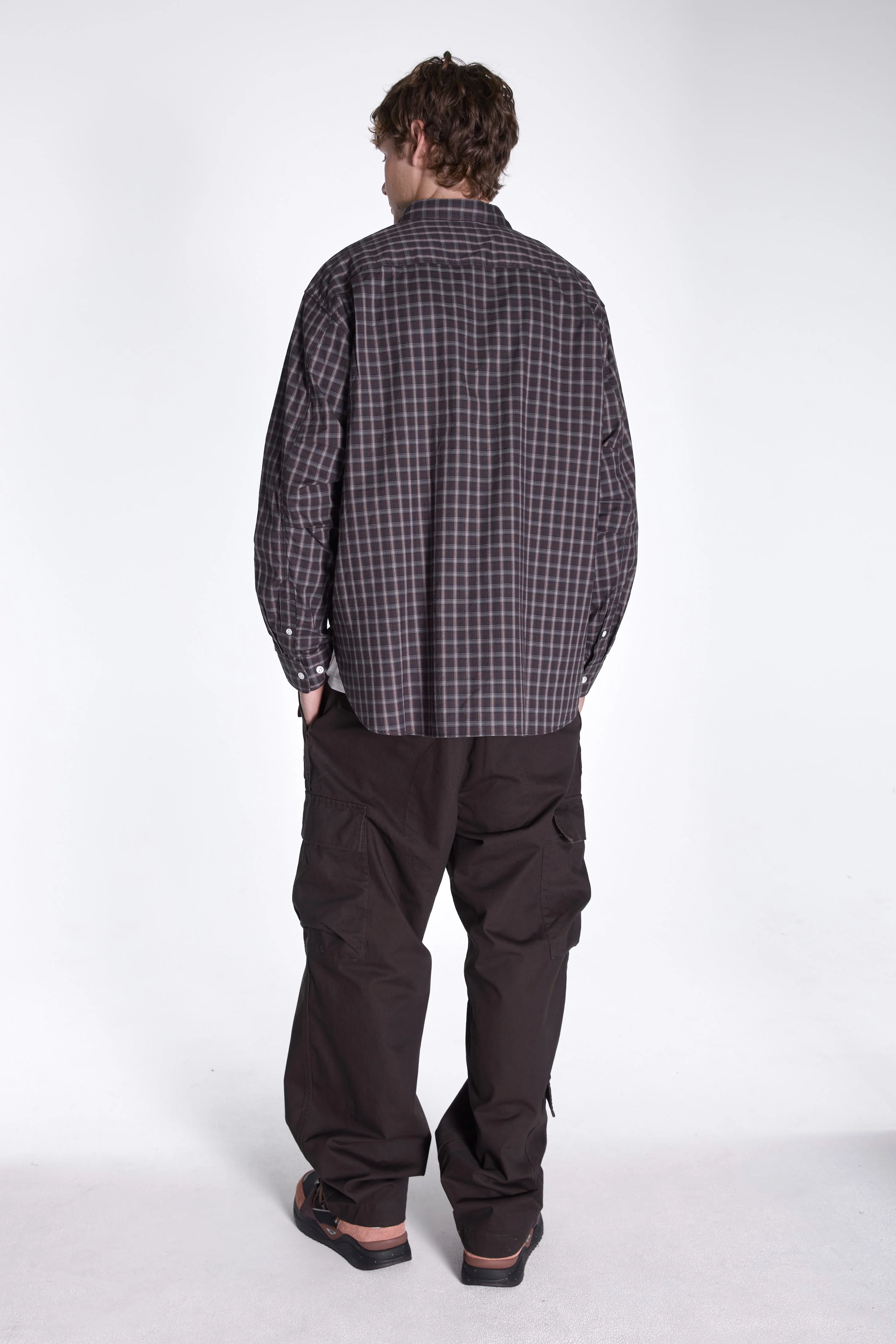 Organic Cotton Ombre Check Shirt Brown Check - Image 5