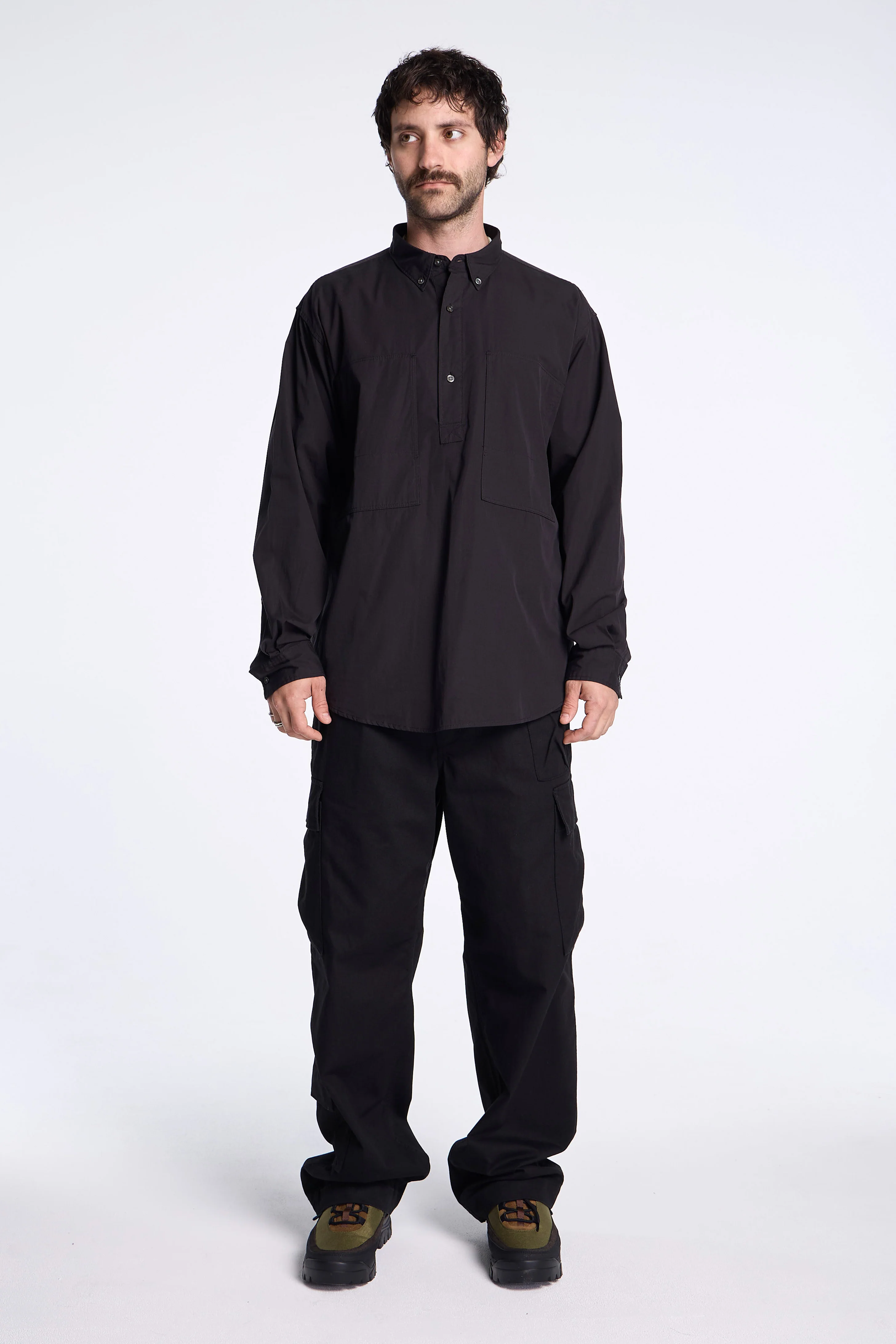 Organic Cotton Pullover Shirt Black