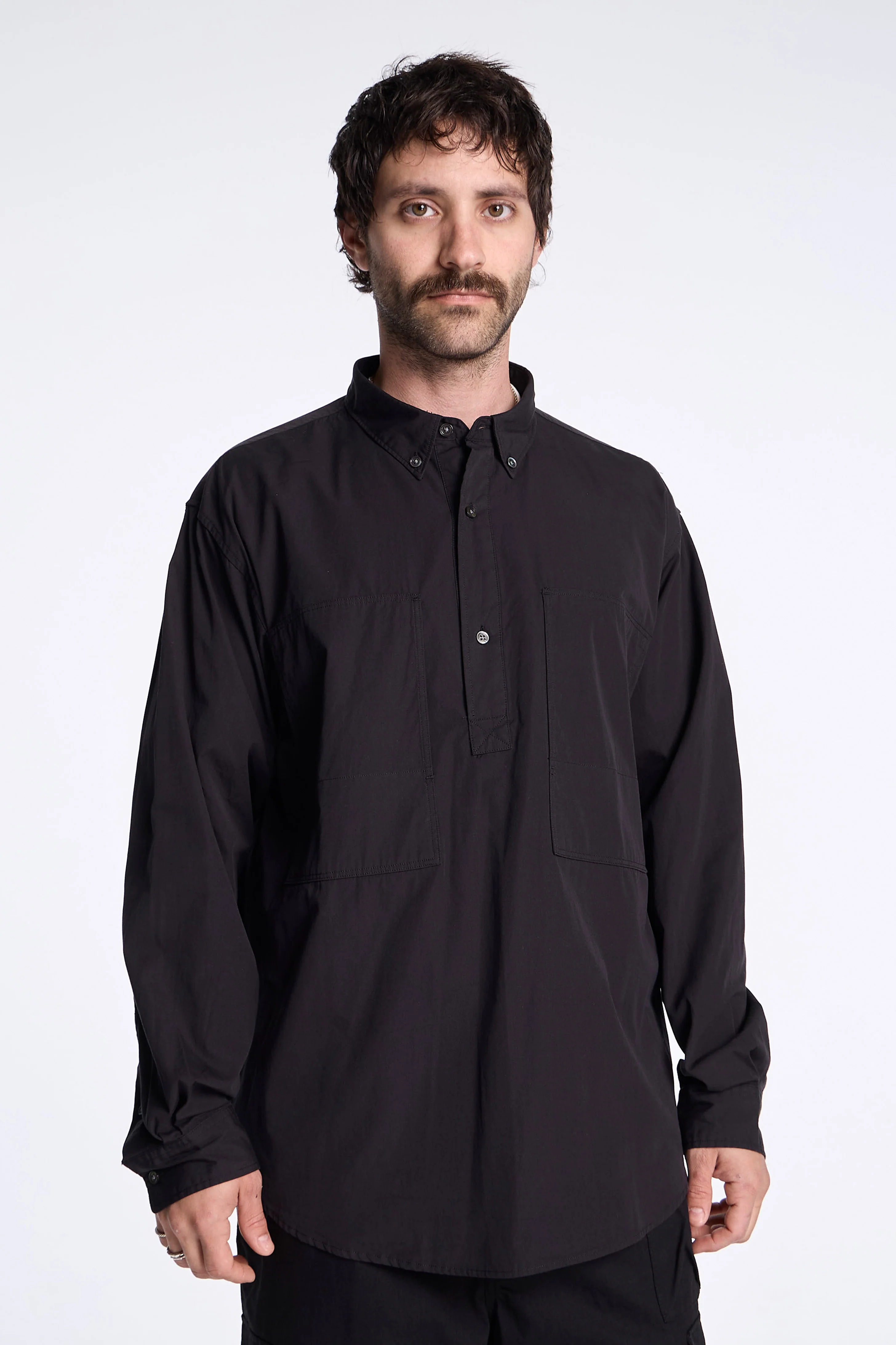 Organic Cotton Pullover Shirt Black - Image 2