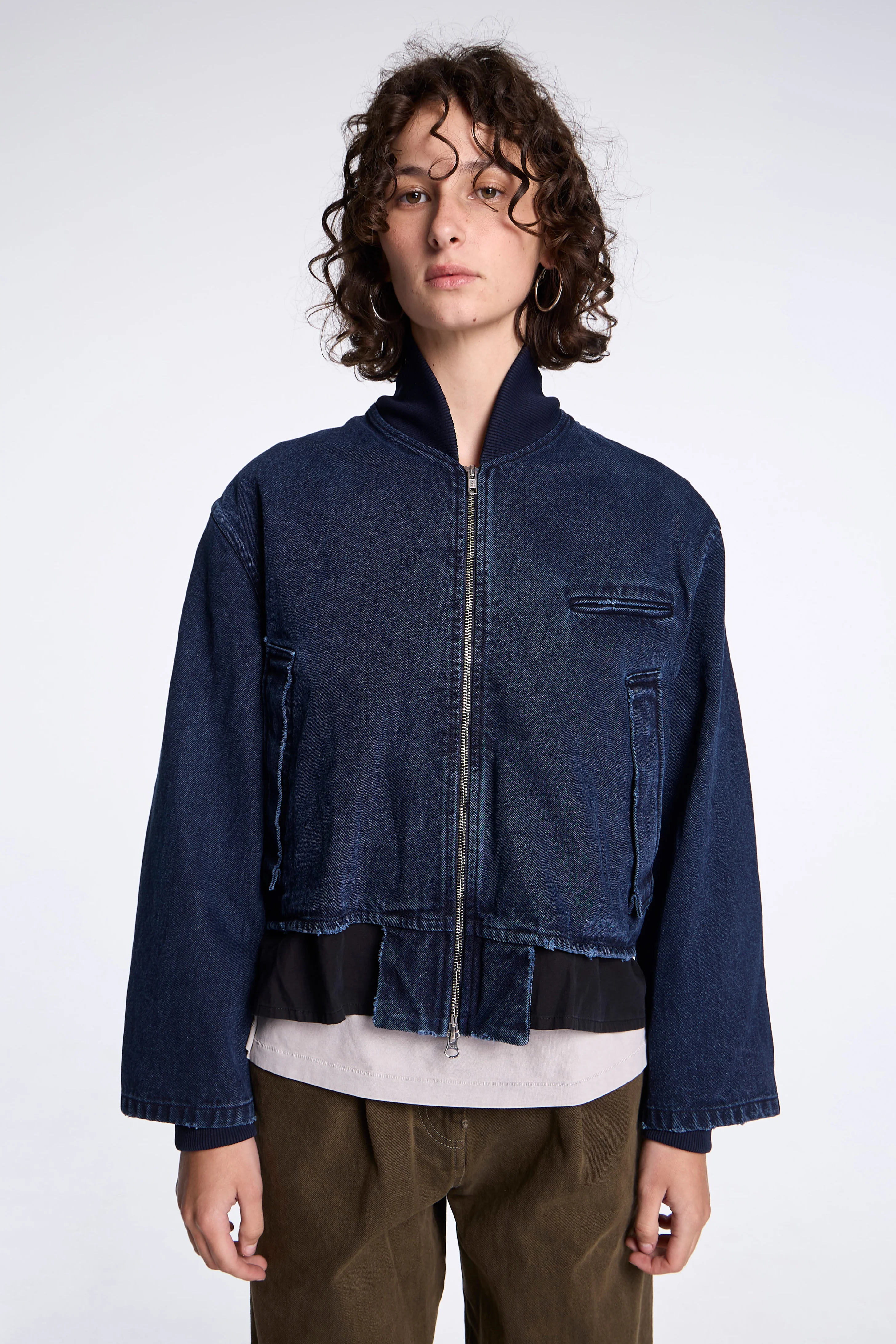 Deconstructed Bomber Indigo