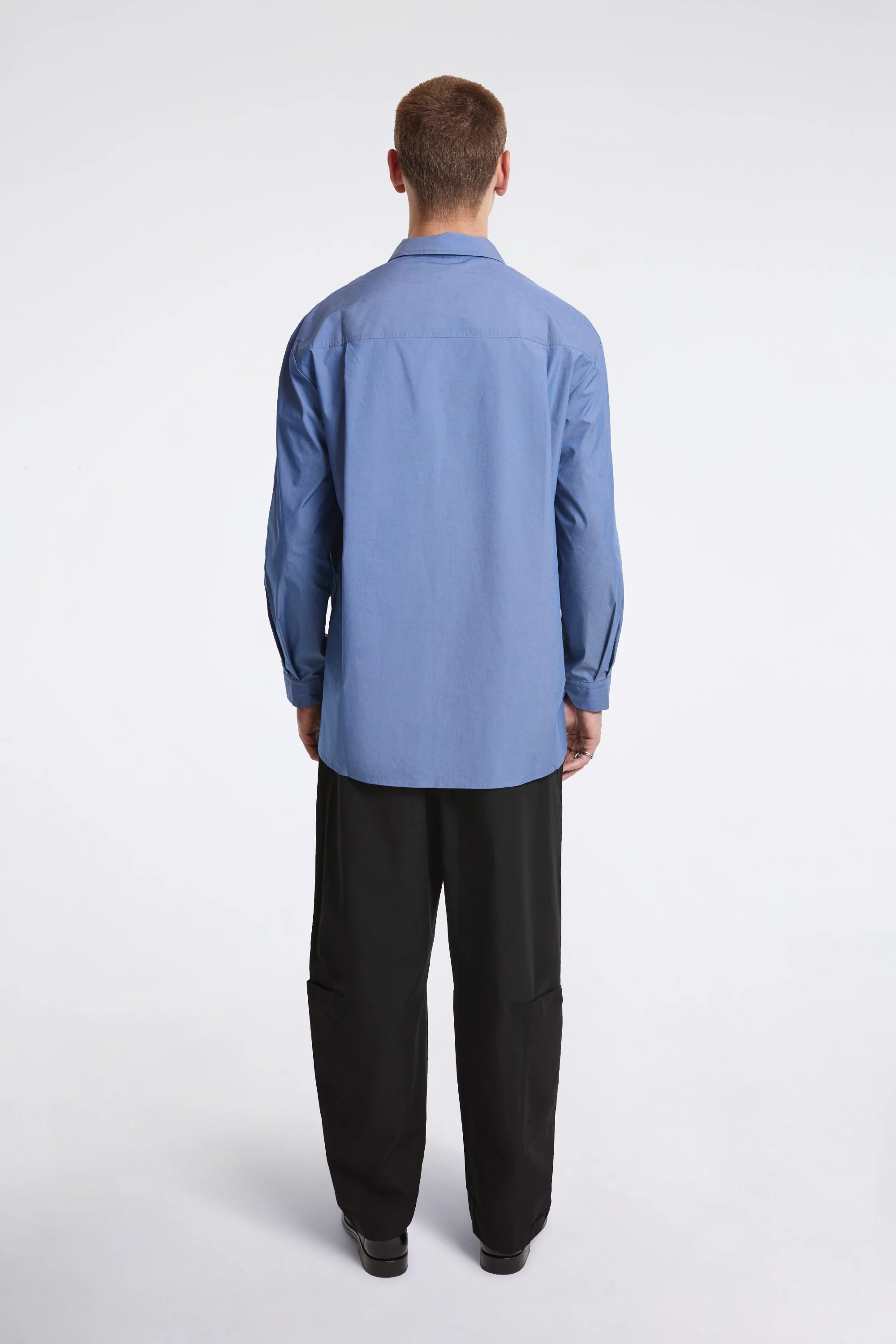Square Pocket Oversized Shirt Blue - Image 6