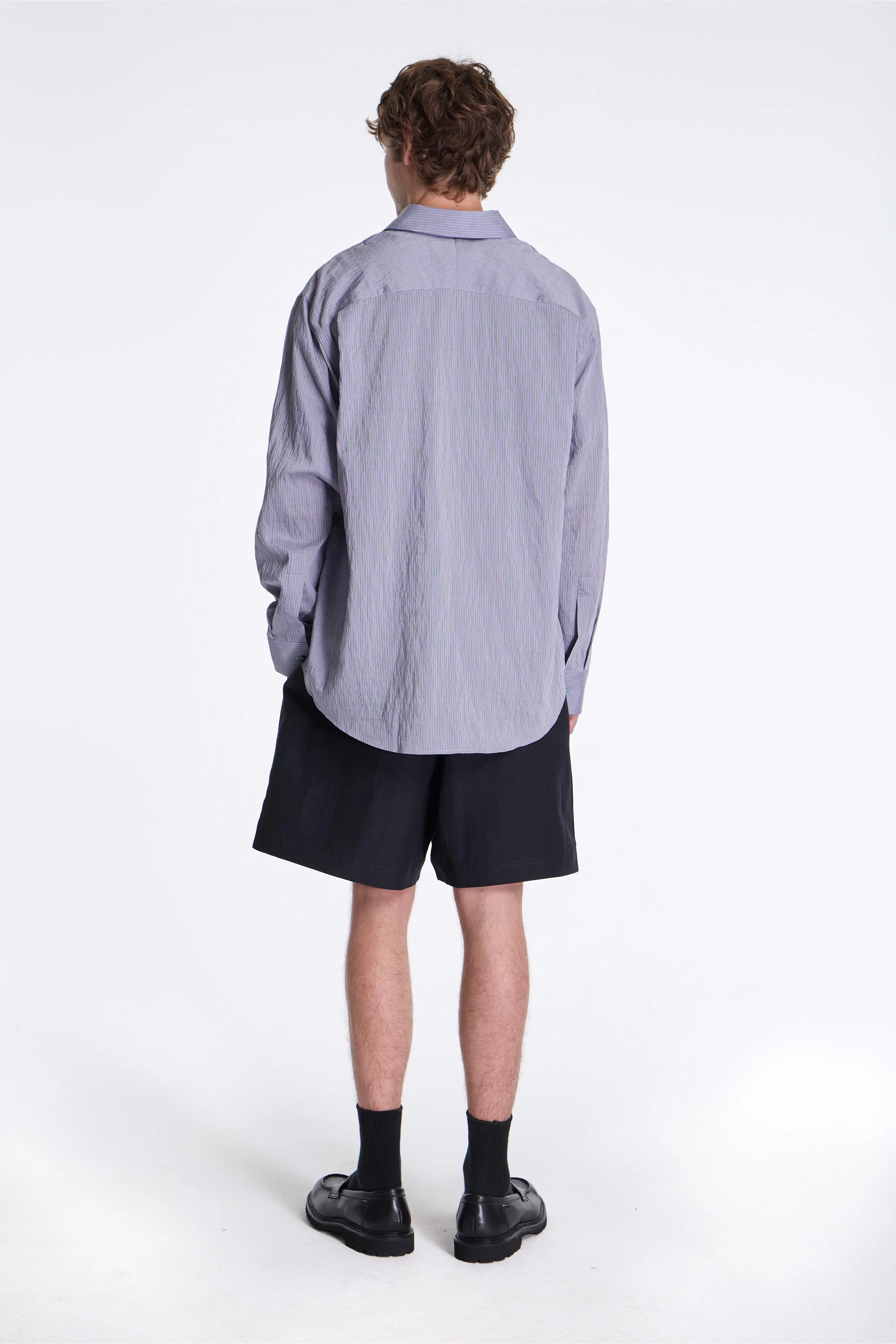 Starboard Wool Linen Shorts Darkest Navy - Image 6