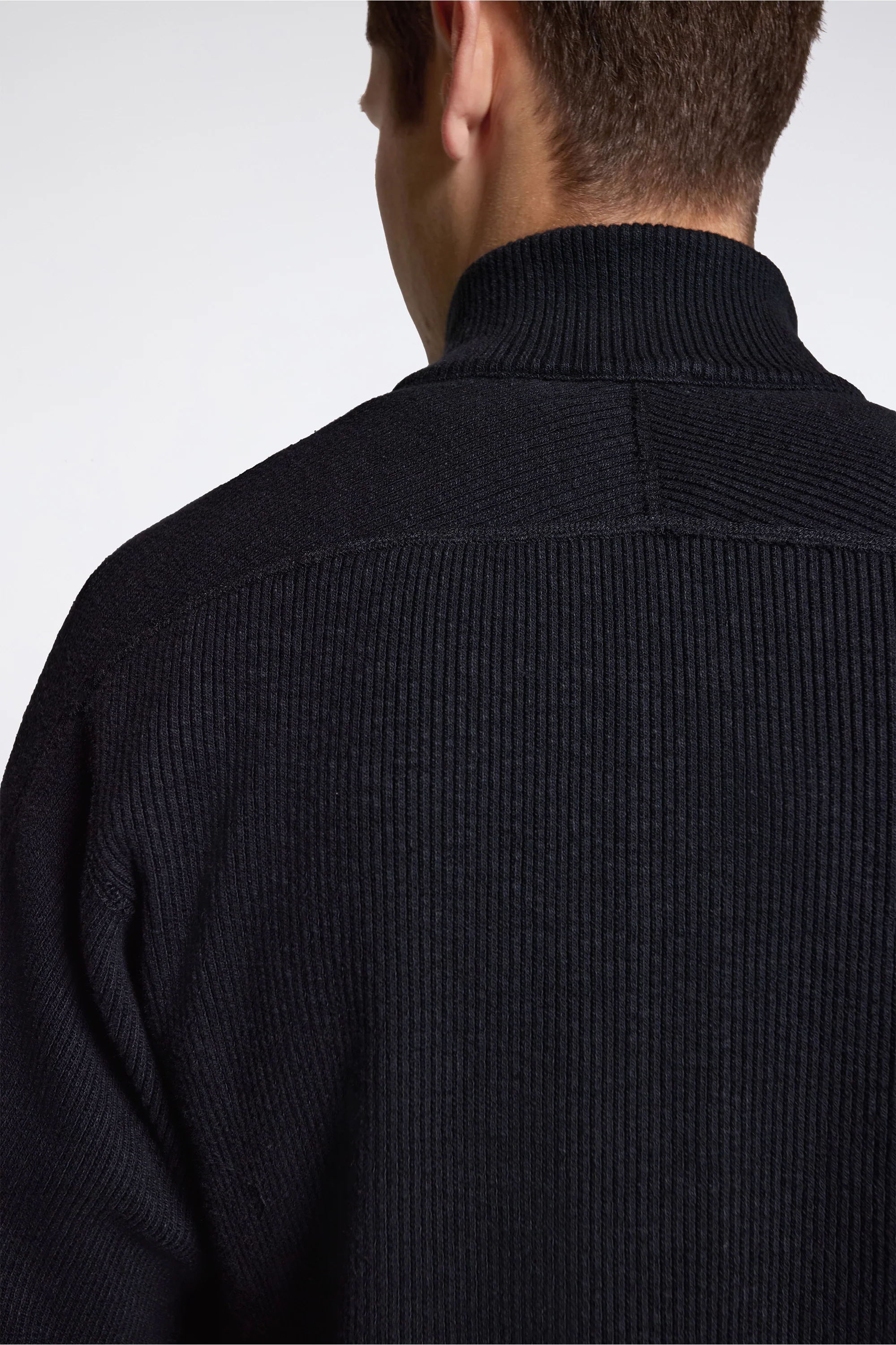 Teno Military Rib Zip Cardigan Black - Image 5
