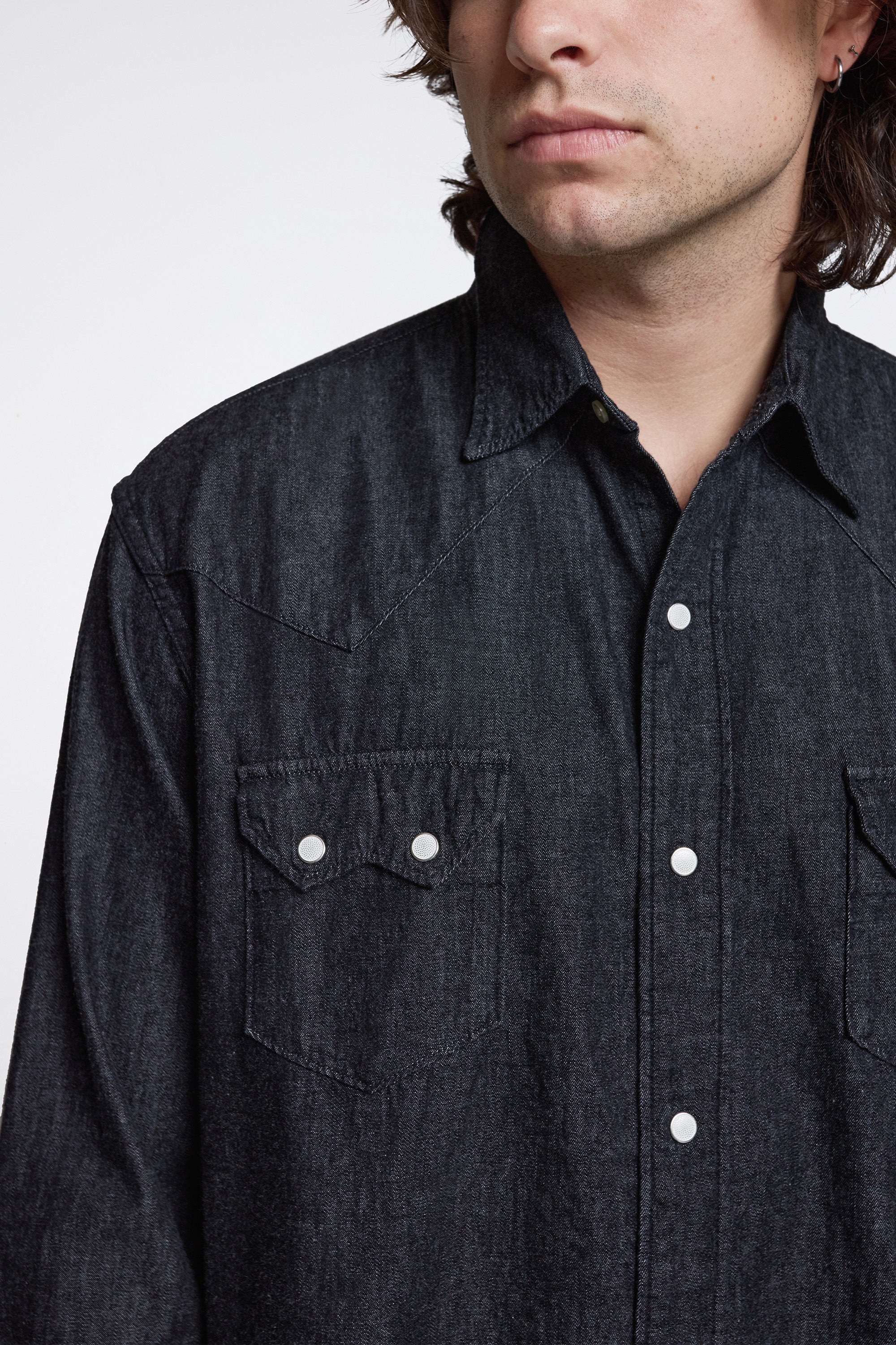 Western Shirt Black Denim - Image 3
