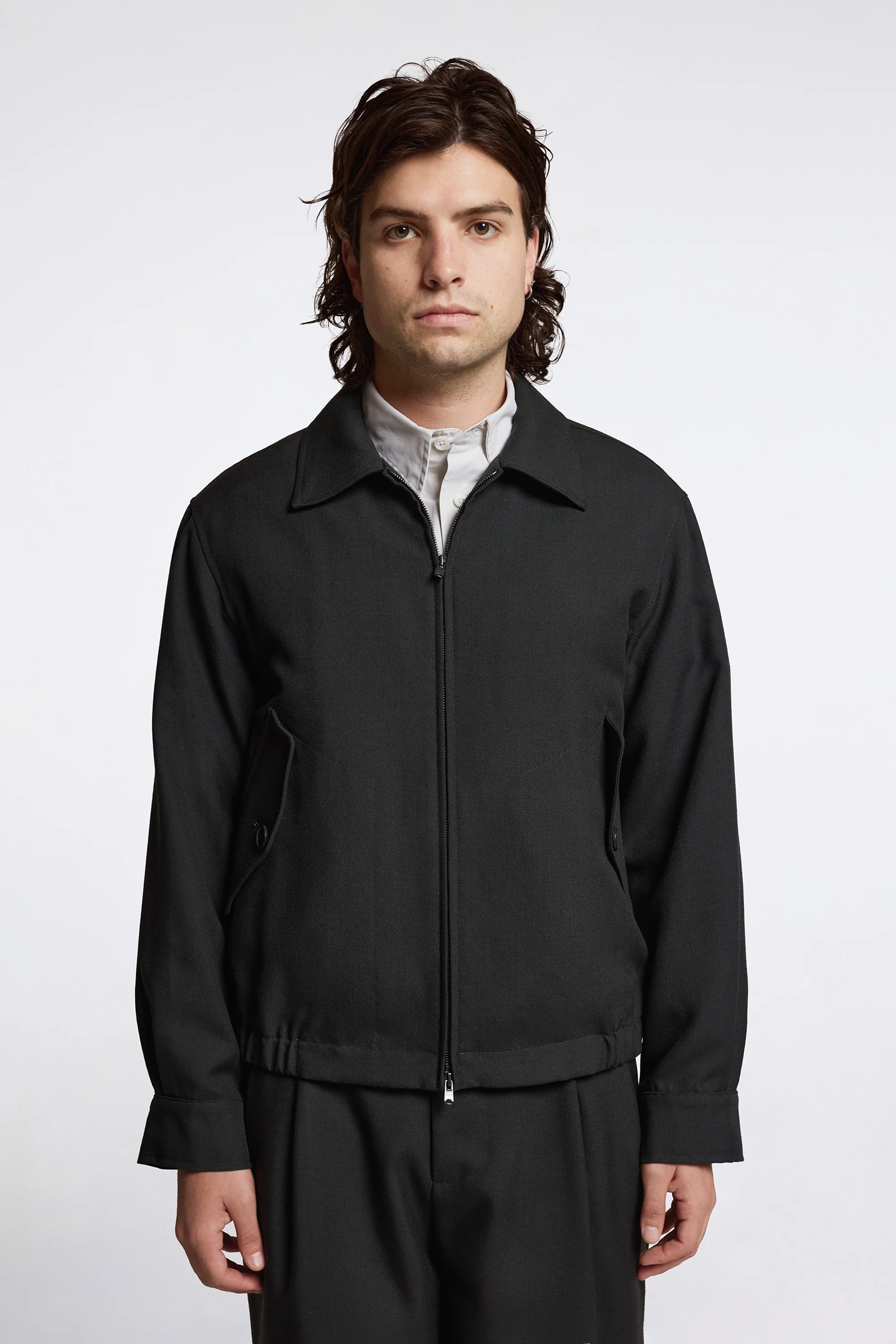 Zip Through Bomber Jacket Pewter - Image 2