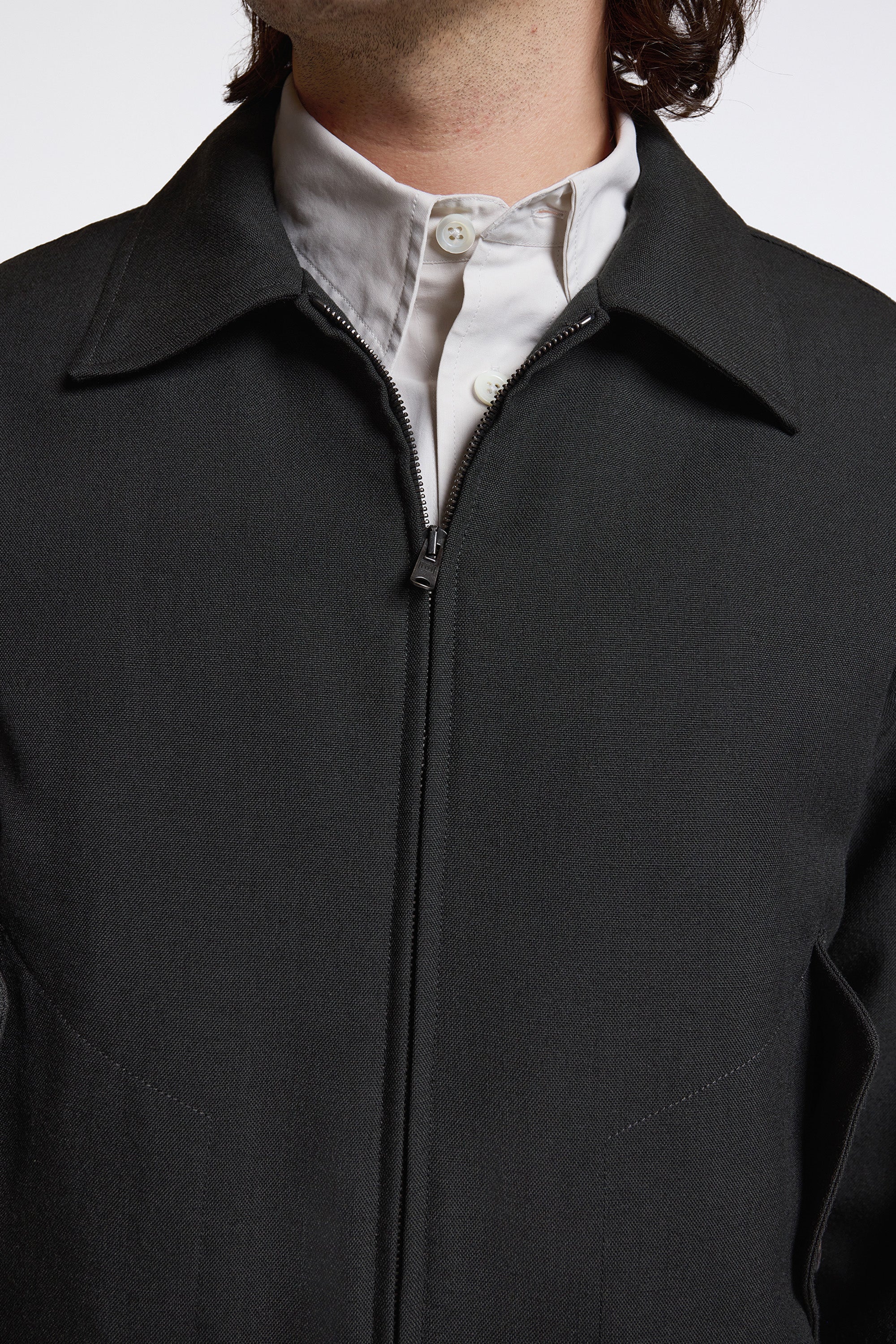Zip Through Bomber Jacket Pewter - Image 3